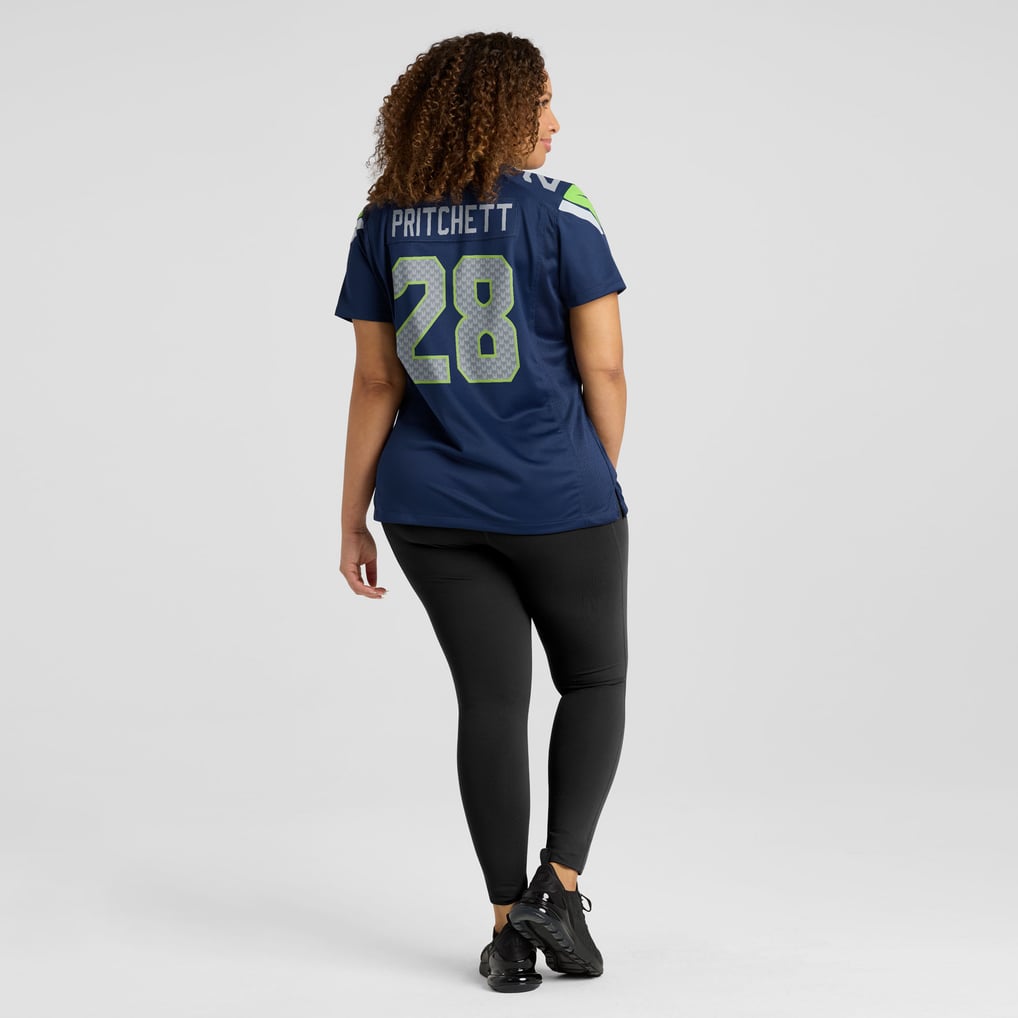 Women's Seattle Seahawks Nehemiah Pritchett Nike  College Navy Team Game Jersey - Image 8