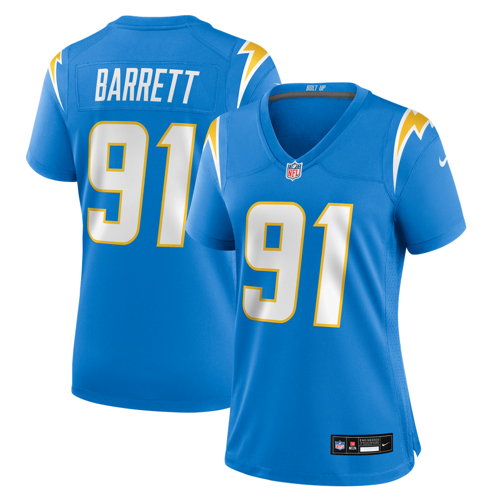 Women's Los Angeles Chargers Nick Barrett Nike  Powder Blue Team Game Jersey - Image 2
