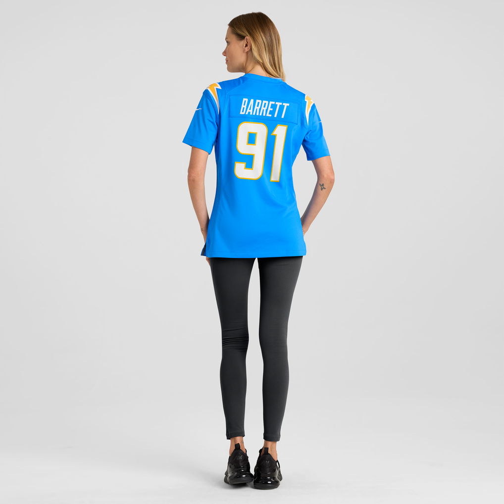 Women's Los Angeles Chargers Nick Barrett Nike  Powder Blue Team Game Jersey - Image 4