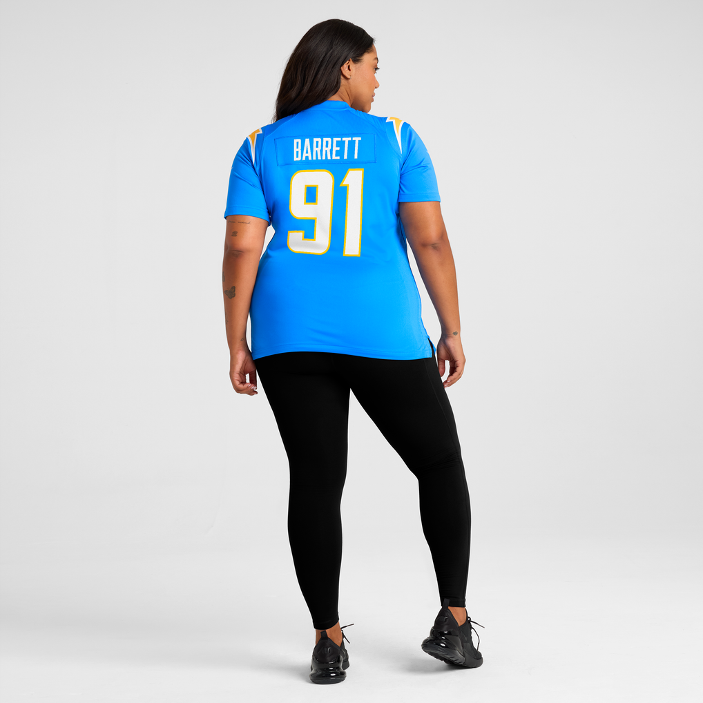 Women's Los Angeles Chargers Nick Barrett Nike  Powder Blue Team Game Jersey - Image 6