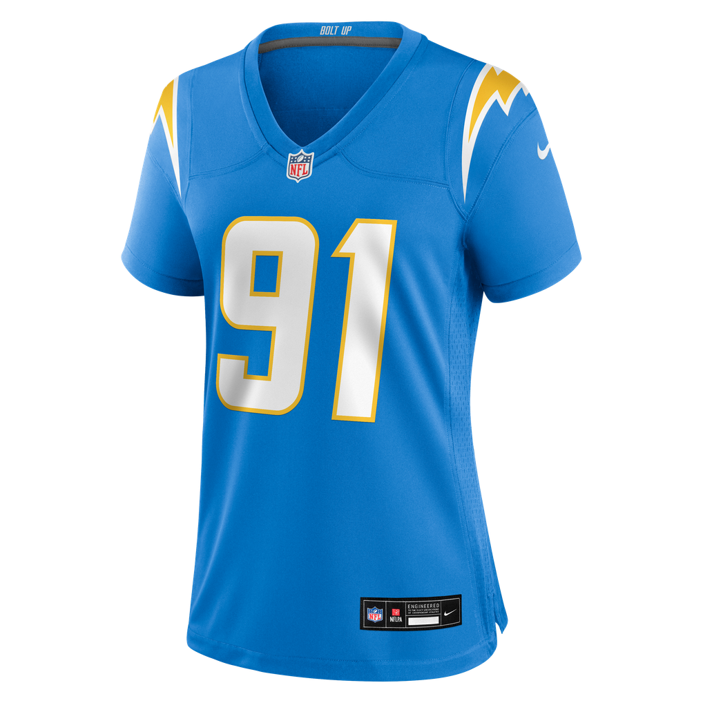 Women's Los Angeles Chargers Nick Barrett Nike  Powder Blue Team Game Jersey - Image 7