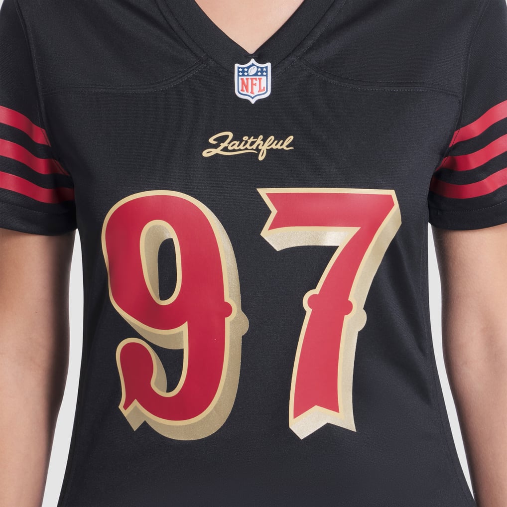 Women's San Francisco 49ers Nick Bosa Nike Black Rivalries Collection Game Jersey - Image 7