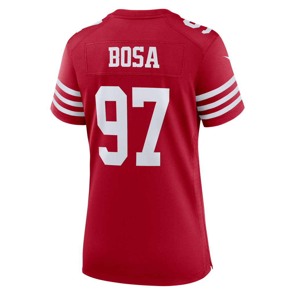 Women's San Francisco 49ers Nick Bosa Nike Scarlet 80th Anniversary Game Jersey - Image 4
