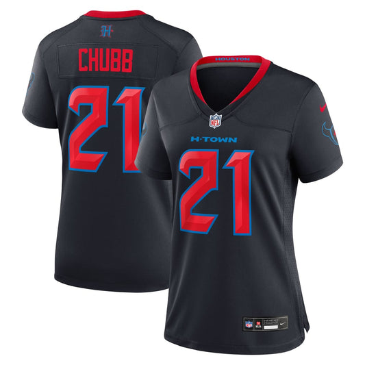 Women's Houston Texans Nick Chubb Nike Navy Game Jersey - Image 1