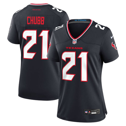 Women's Houston Texans Nick Chubb Nike  Navy Team Game Jersey - Image 1