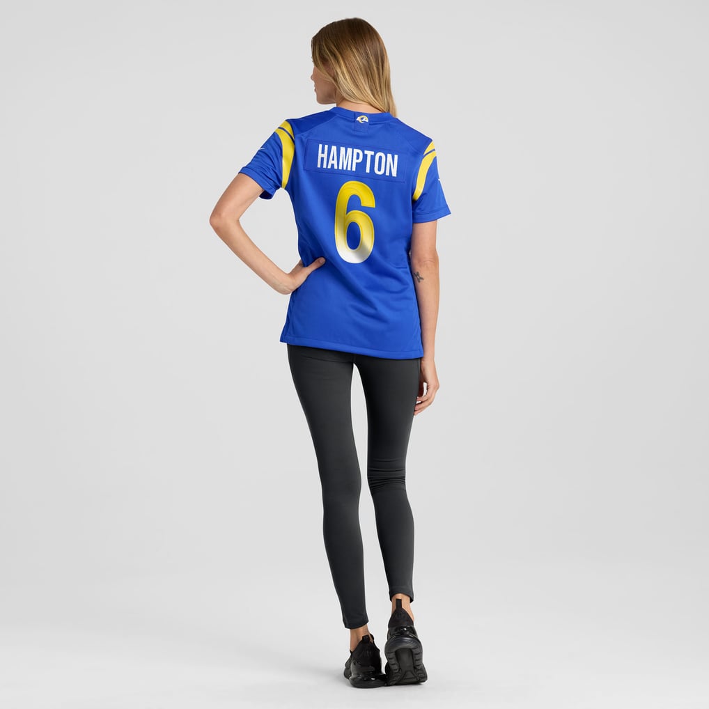 Women's Los Angeles Rams Nick Hampton Nike  Royal Team Game Jersey - Image 6