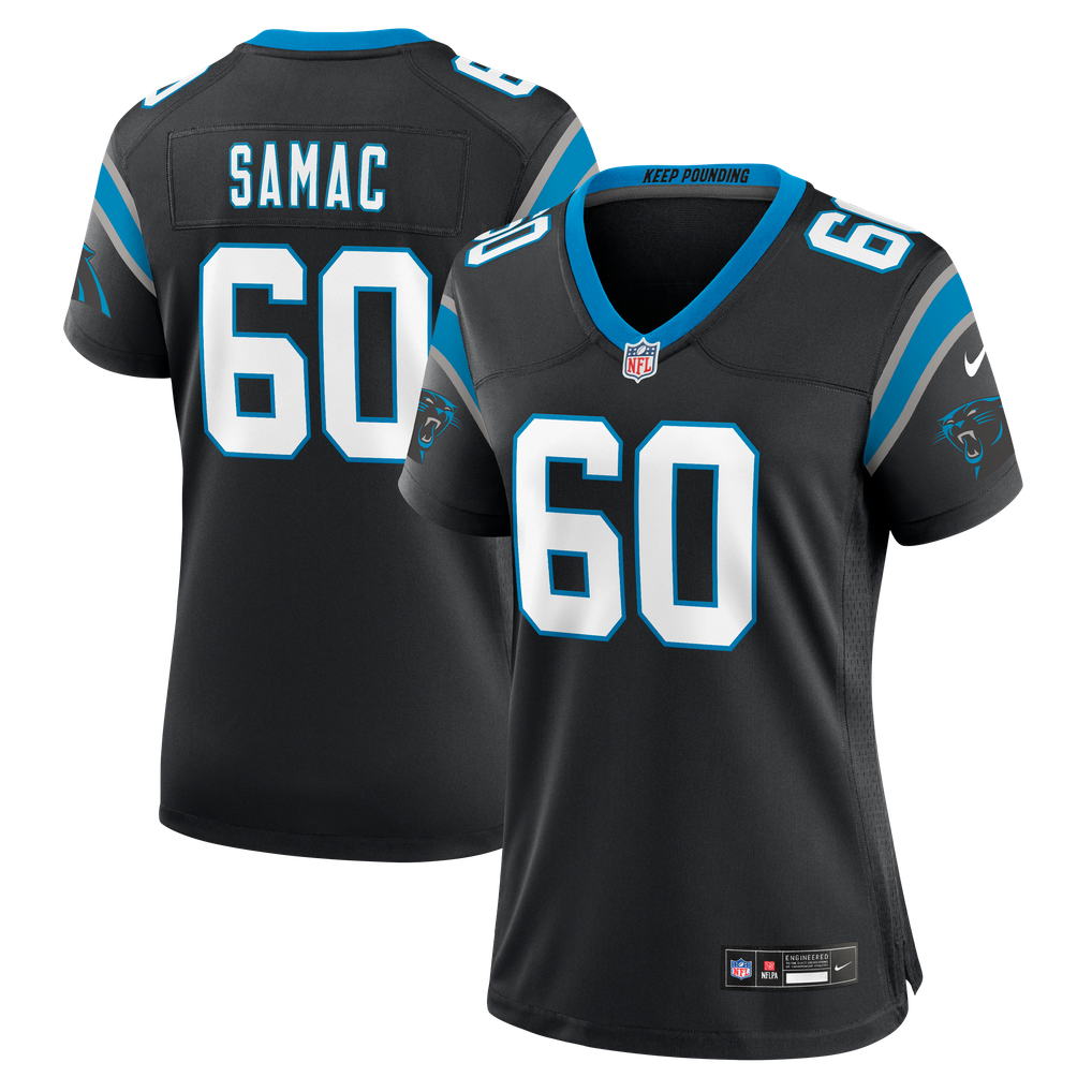 Women's Carolina Panthers Nick Samac Nike Black Team Game Jersey - Image 2