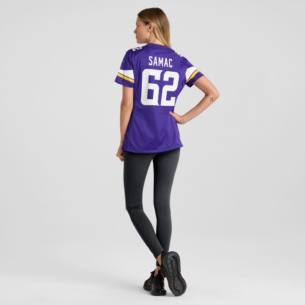 Women's Minnesota Vikings Nick Samac Nike Purple Team Game Jersey - Image 4