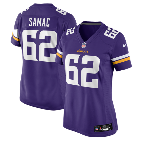 Women's Minnesota Vikings Nick Samac Nike Purple Team Game Jersey - Image 1