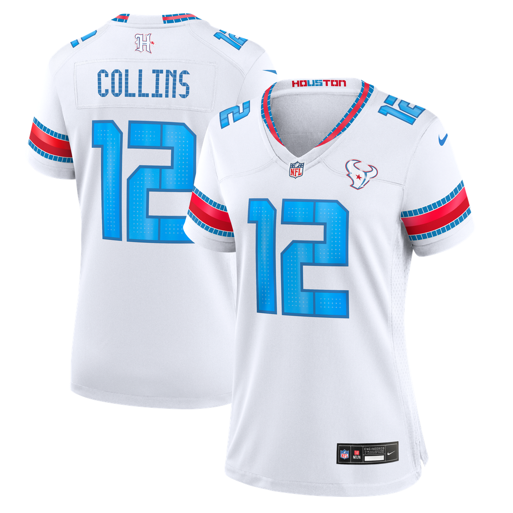 Women's Houston Texans Nico Collins Nike White 2026 Rivalries Collection Game Jersey - Image 1