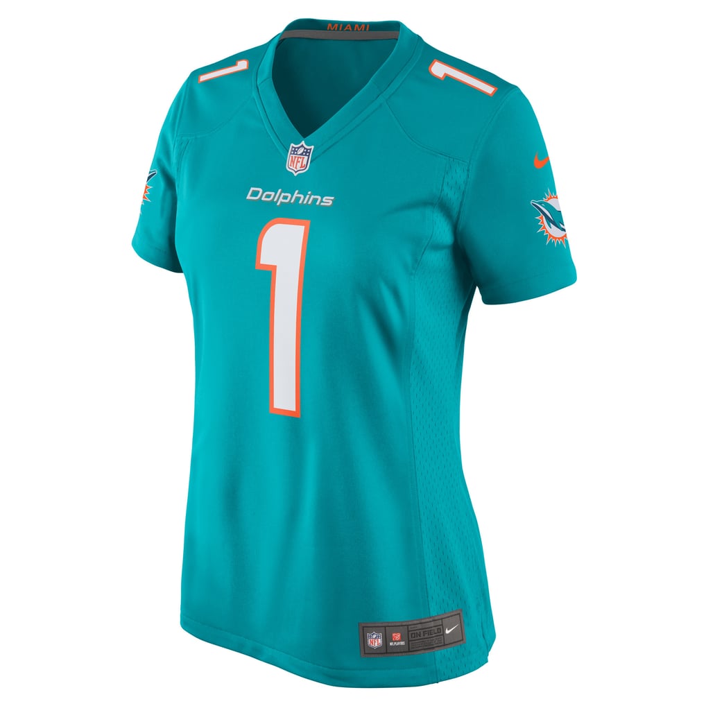 Women's Miami Dolphins Number 1 Bride Nike Aqua Game Jersey - Image 3