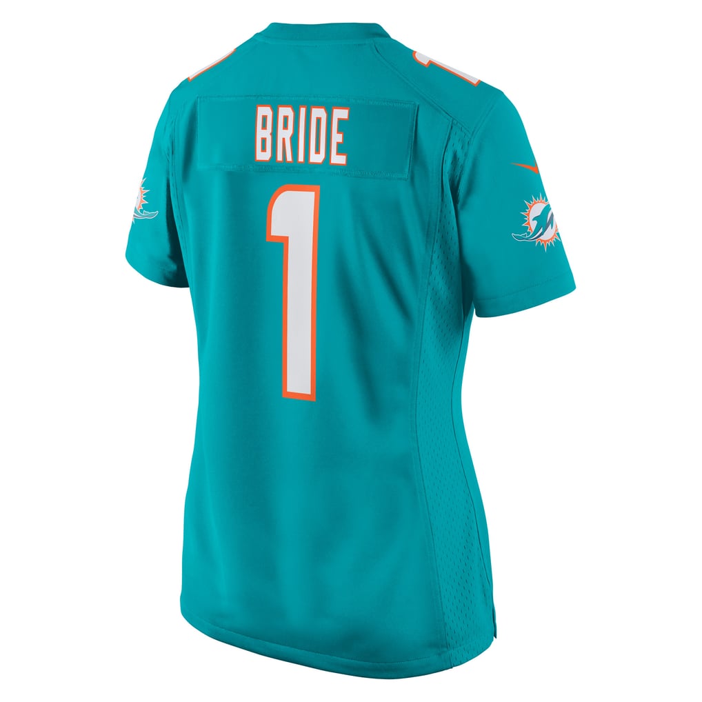 Women's Miami Dolphins Number 1 Bride Nike Aqua Game Jersey - Image 4