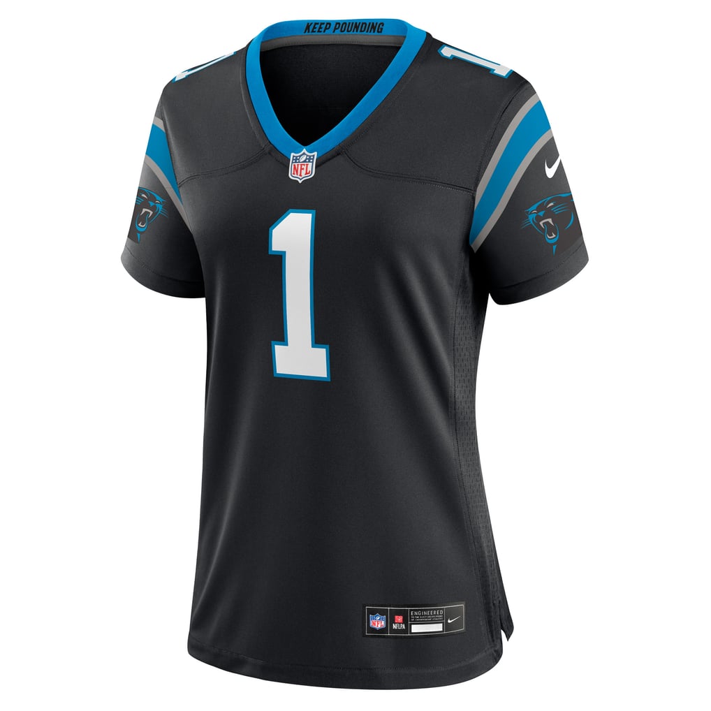 Women's Carolina Panthers Number 1 Bride Nike Black Game Jersey - Image 3