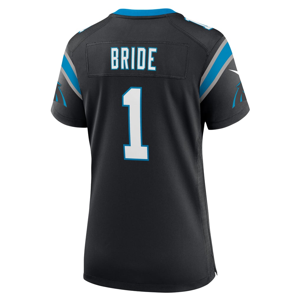 Women's Carolina Panthers Number 1 Bride Nike Black Game Jersey - Image 4