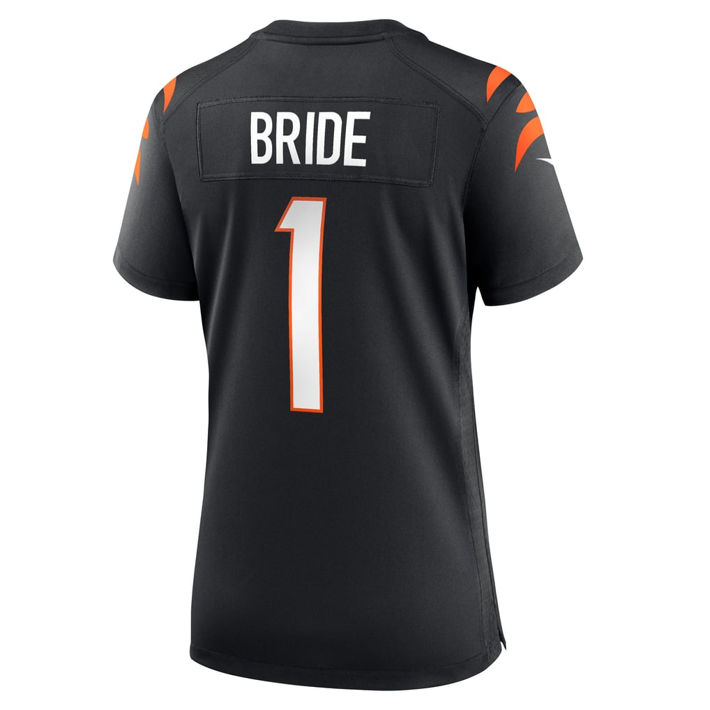Women's Cincinnati Bengals Number 1 Bride Nike Black Game Jersey - Image 4