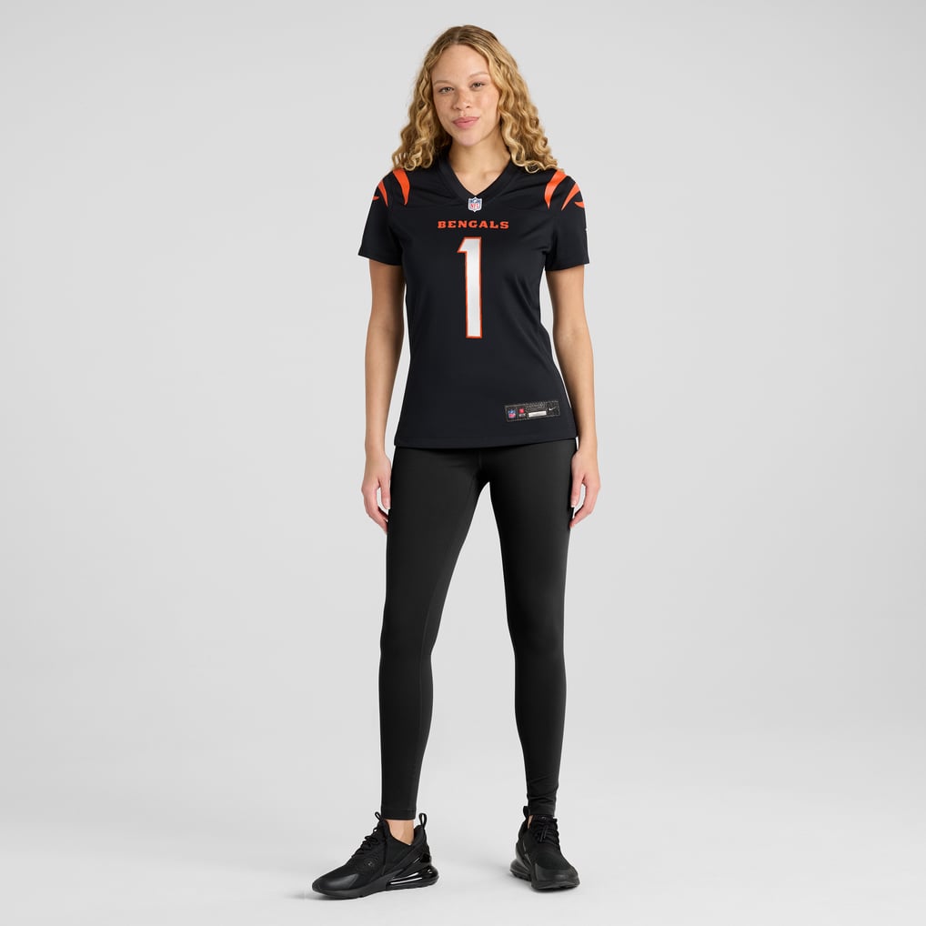 Women's Cincinnati Bengals Number 1 Bride Nike Black Game Jersey - Image 5