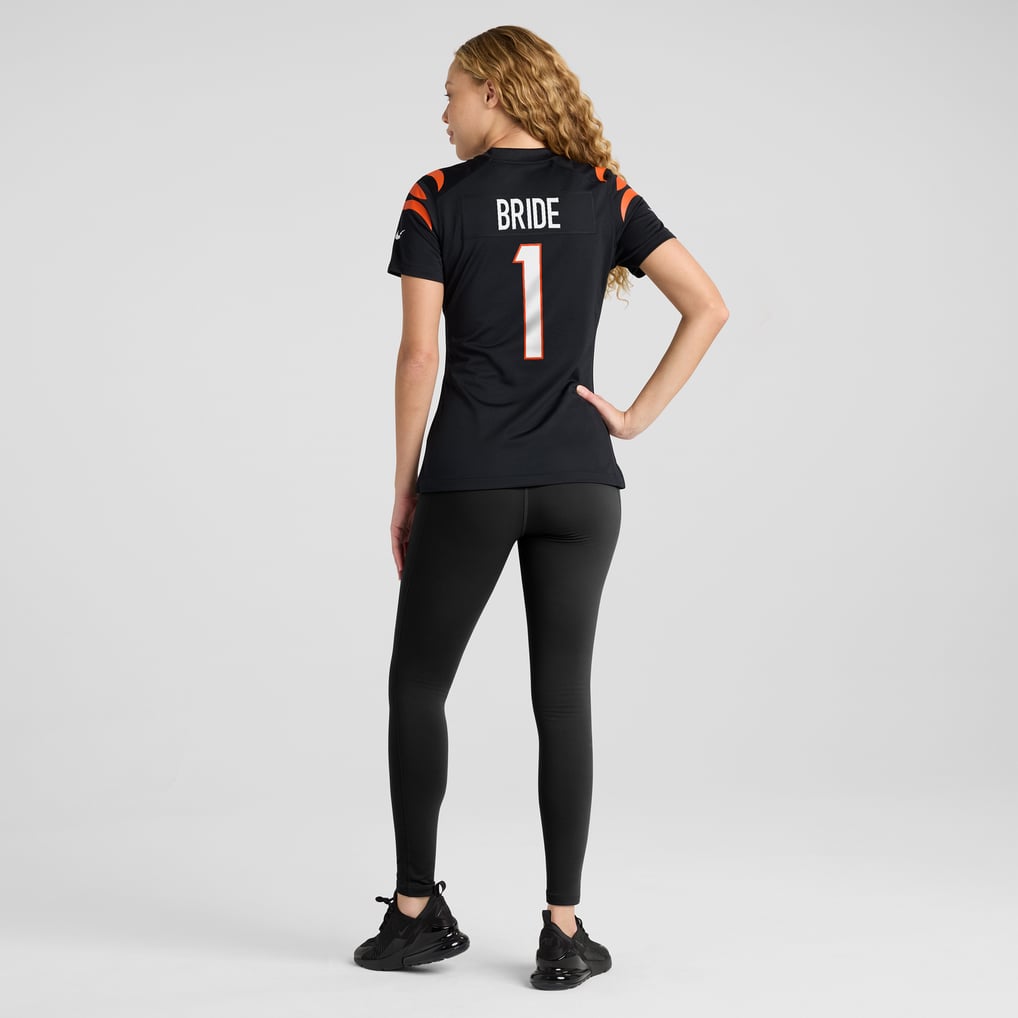 Women's Cincinnati Bengals Number 1 Bride Nike Black Game Jersey - Image 6