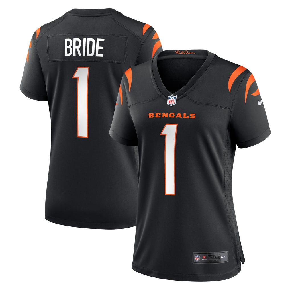 Women's Cincinnati Bengals Number 1 Bride Nike Black Game Jersey - Image 1