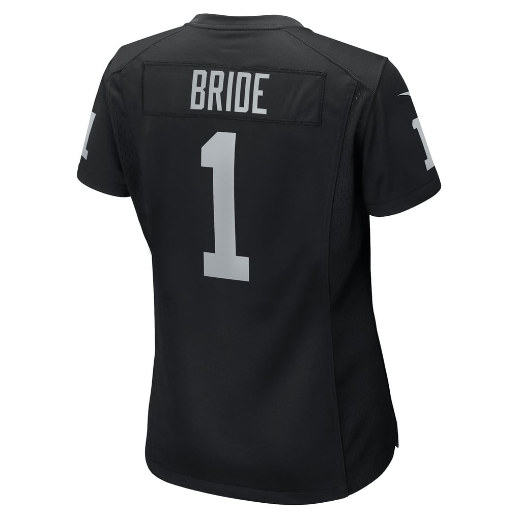Women's Las Vegas Raiders Number 1 Bride Nike Black Game Jersey - Image 4