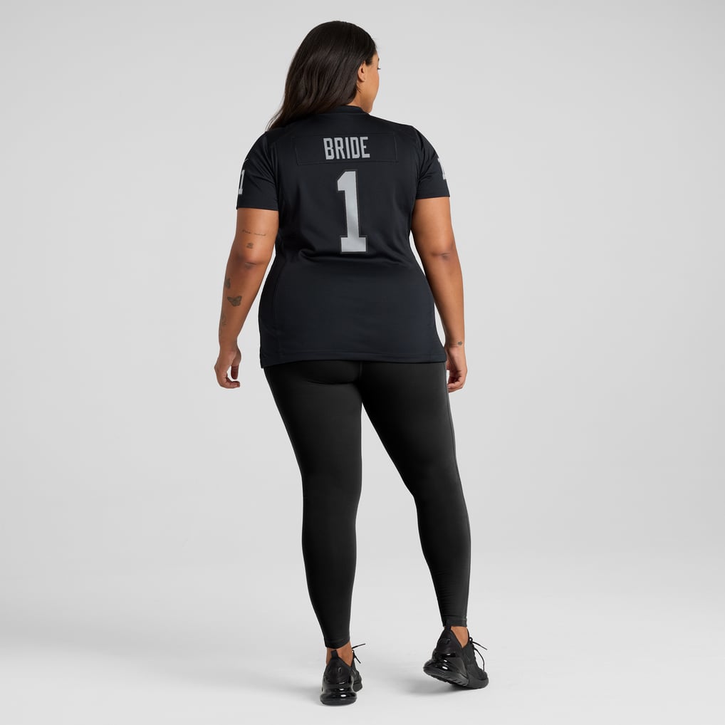Women's Las Vegas Raiders Number 1 Bride Nike Black Game Jersey - Image 8