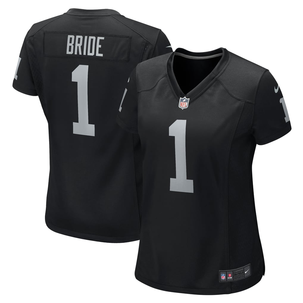 Women's Las Vegas Raiders Number 1 Bride Nike Black Game Jersey - Image 1
