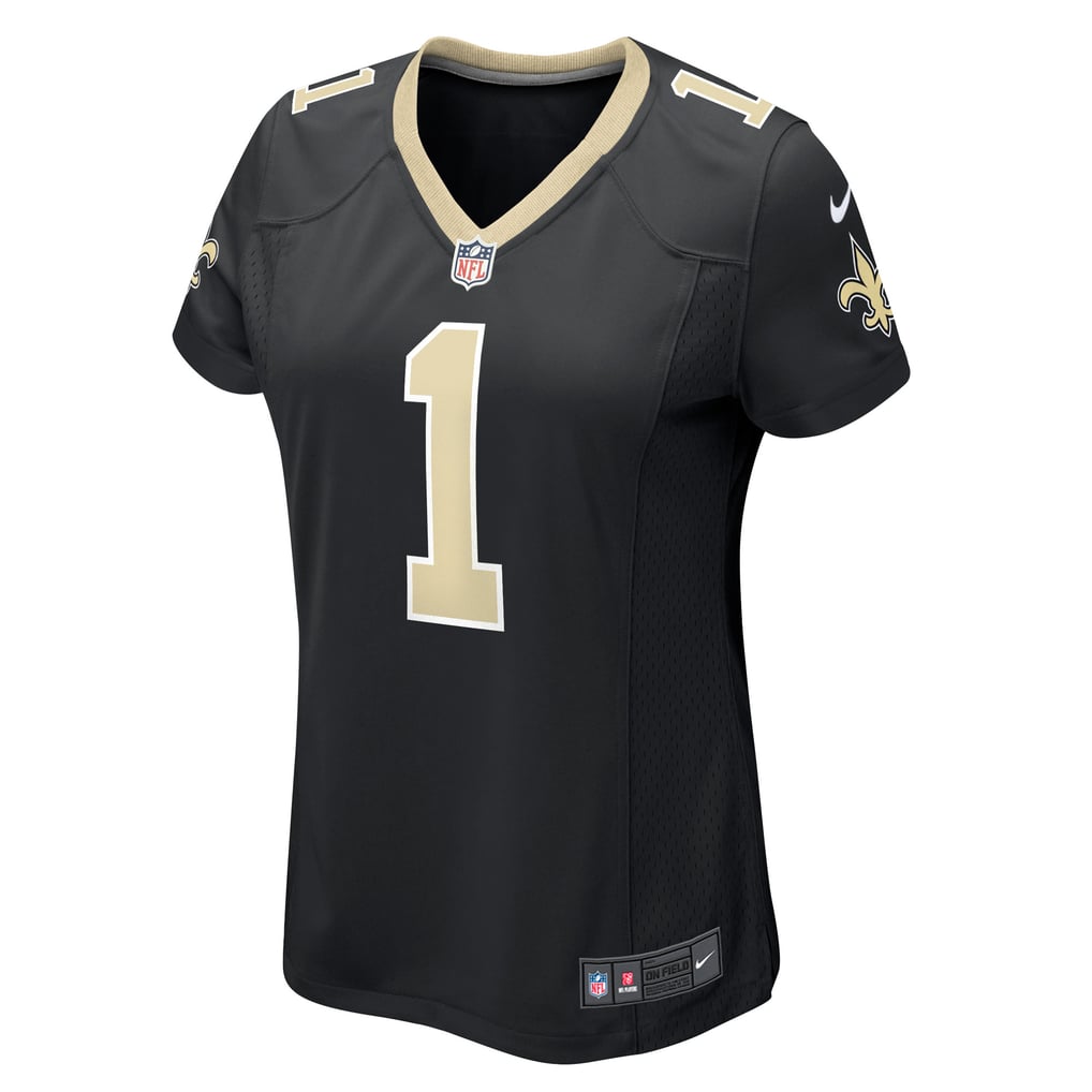 Women's New Orleans Saints Number 1 Bride Nike Black Game Jersey - Image 3