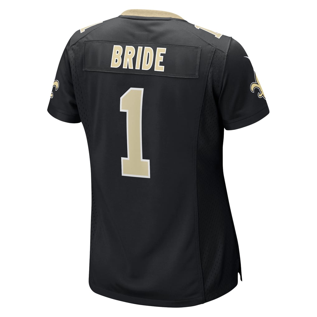 Women's New Orleans Saints Number 1 Bride Nike Black Game Jersey - Image 4
