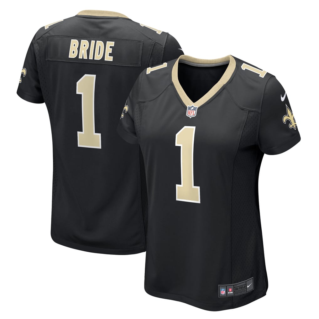 Women's New Orleans Saints Number 1 Bride Nike Black Game Jersey - Image 1