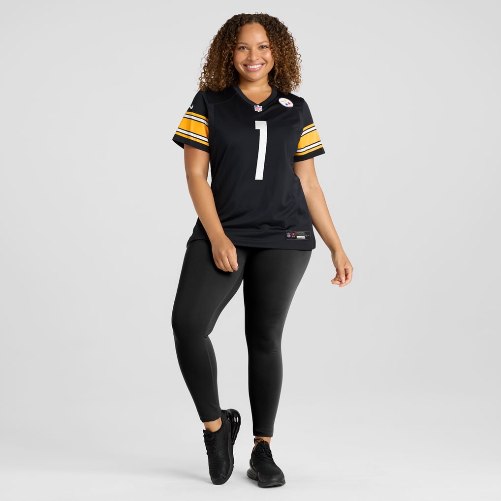 Women's Pittsburgh Steelers Number 1 Bride Nike Black Game Jersey - Image 7