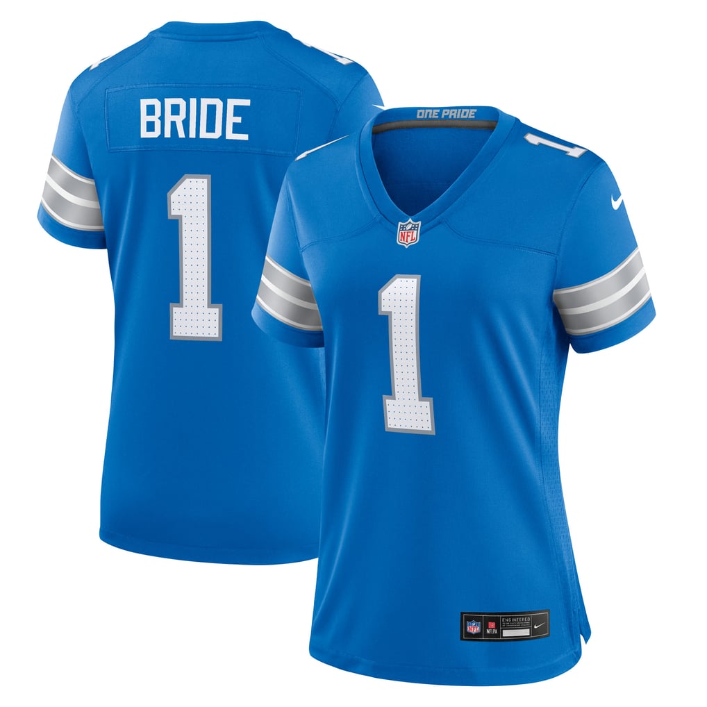 Women's Detroit Lions Number 1 Bride Nike Blue Game Jersey - Image 2