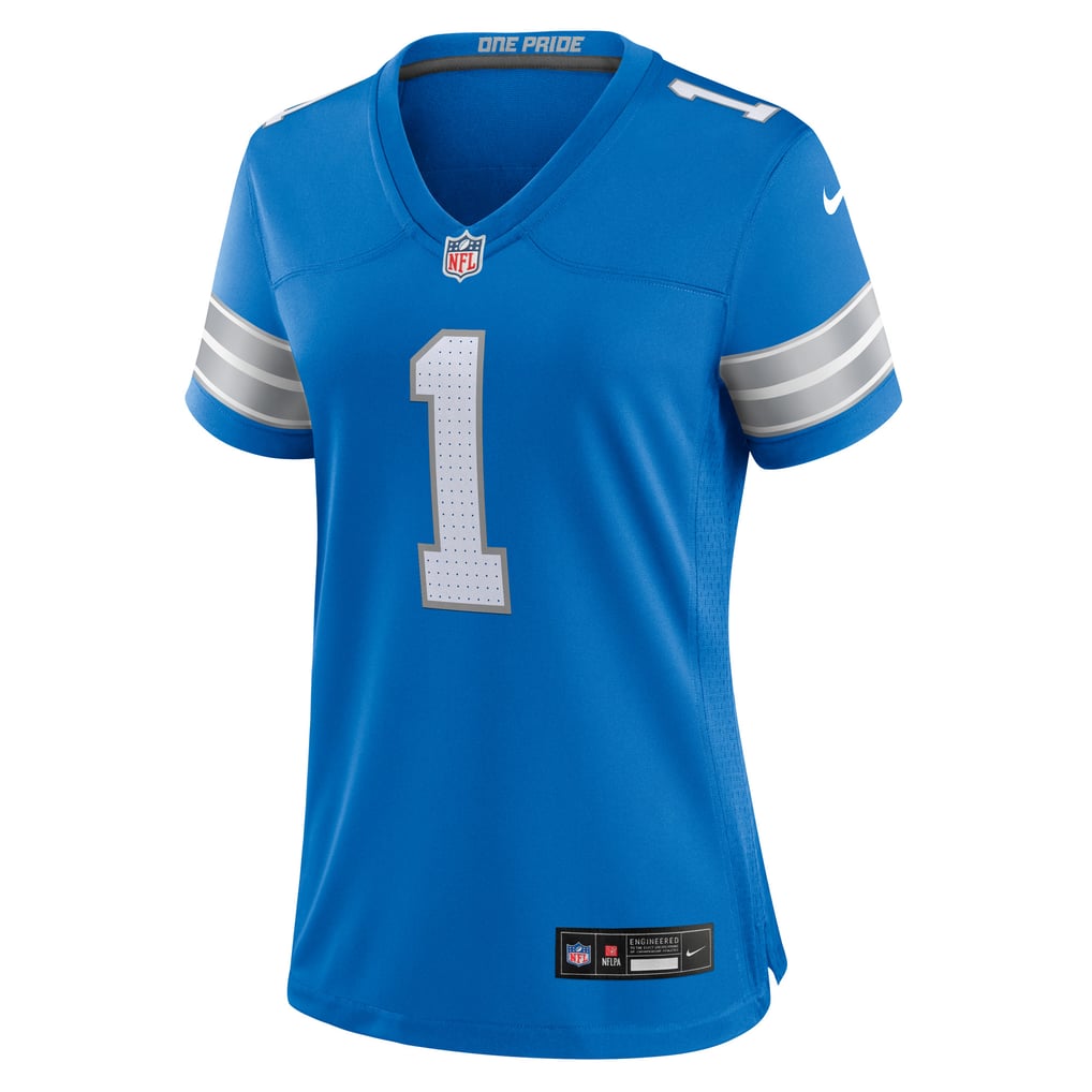 Women's Detroit Lions Number 1 Bride Nike Blue Game Jersey - Image 3