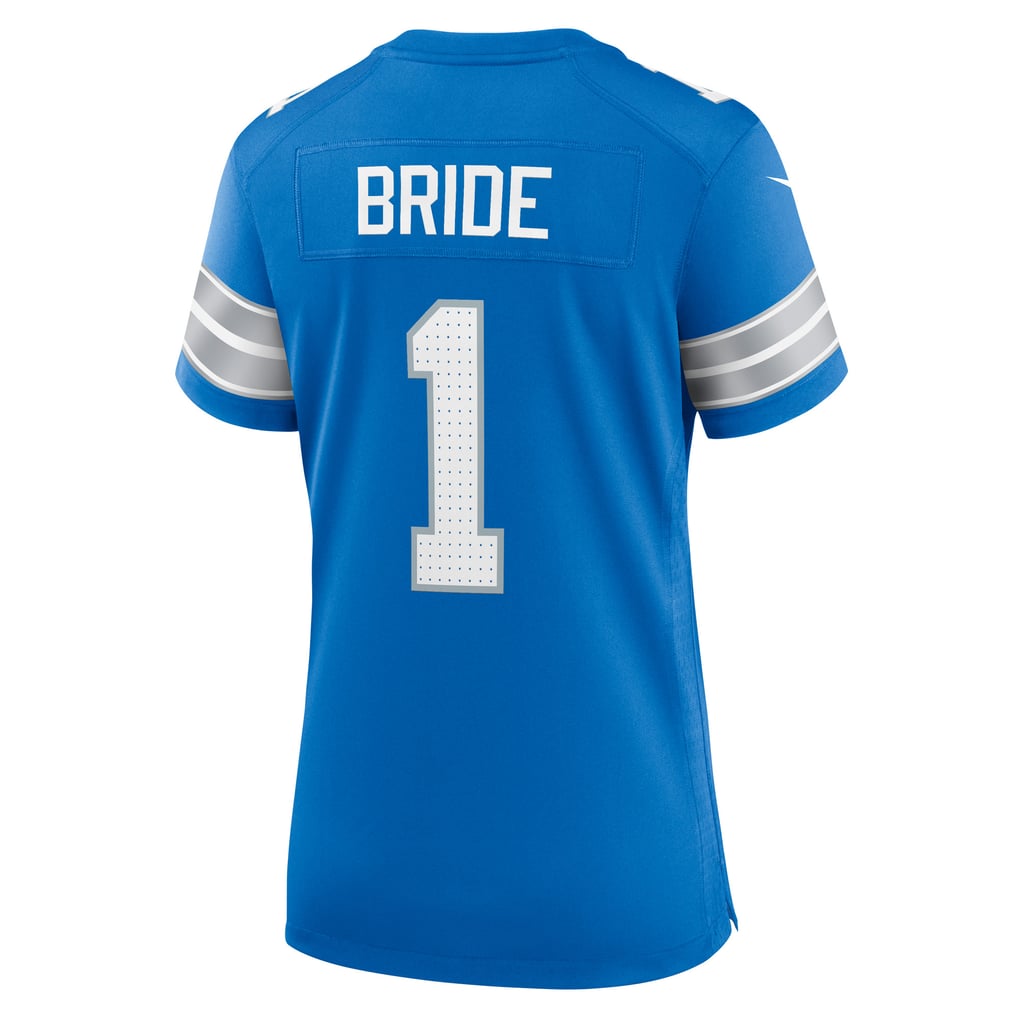 Women's Detroit Lions Number 1 Bride Nike Blue Game Jersey - Image 4