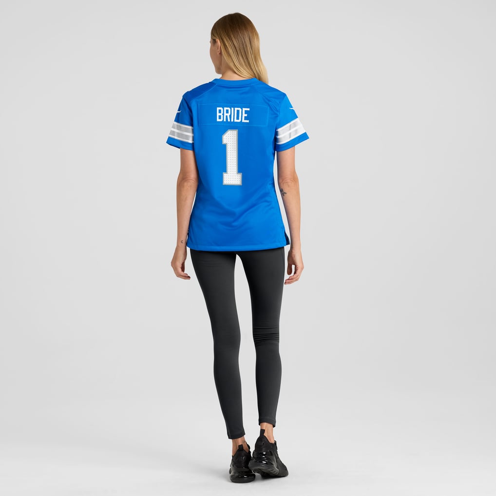 Women's Detroit Lions Number 1 Bride Nike Blue Game Jersey - Image 6