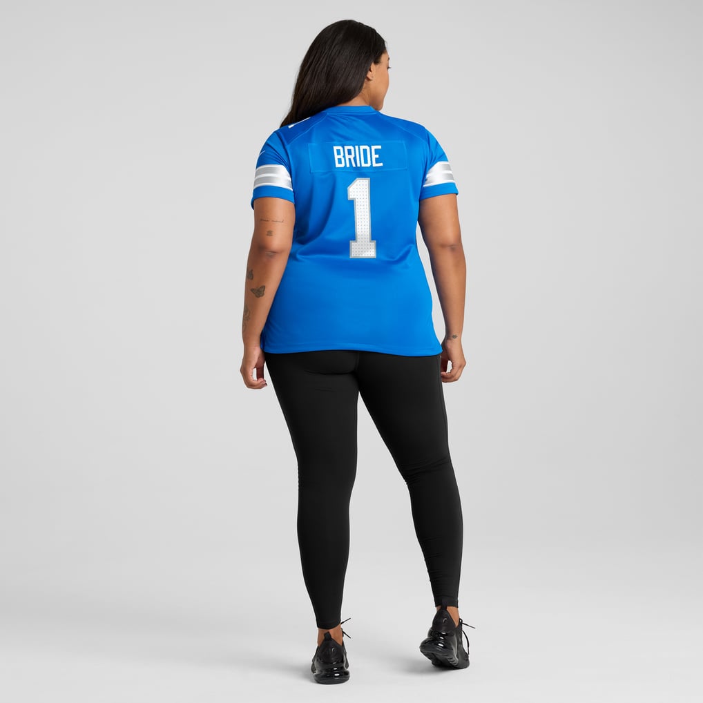 Women's Detroit Lions Number 1 Bride Nike Blue Game Jersey - Image 8