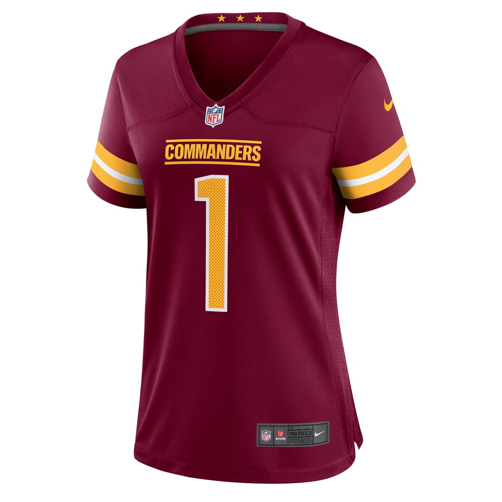 Women's Washington Commanders Number 1 Bride Nike Burgundy Game Jersey - Image 3