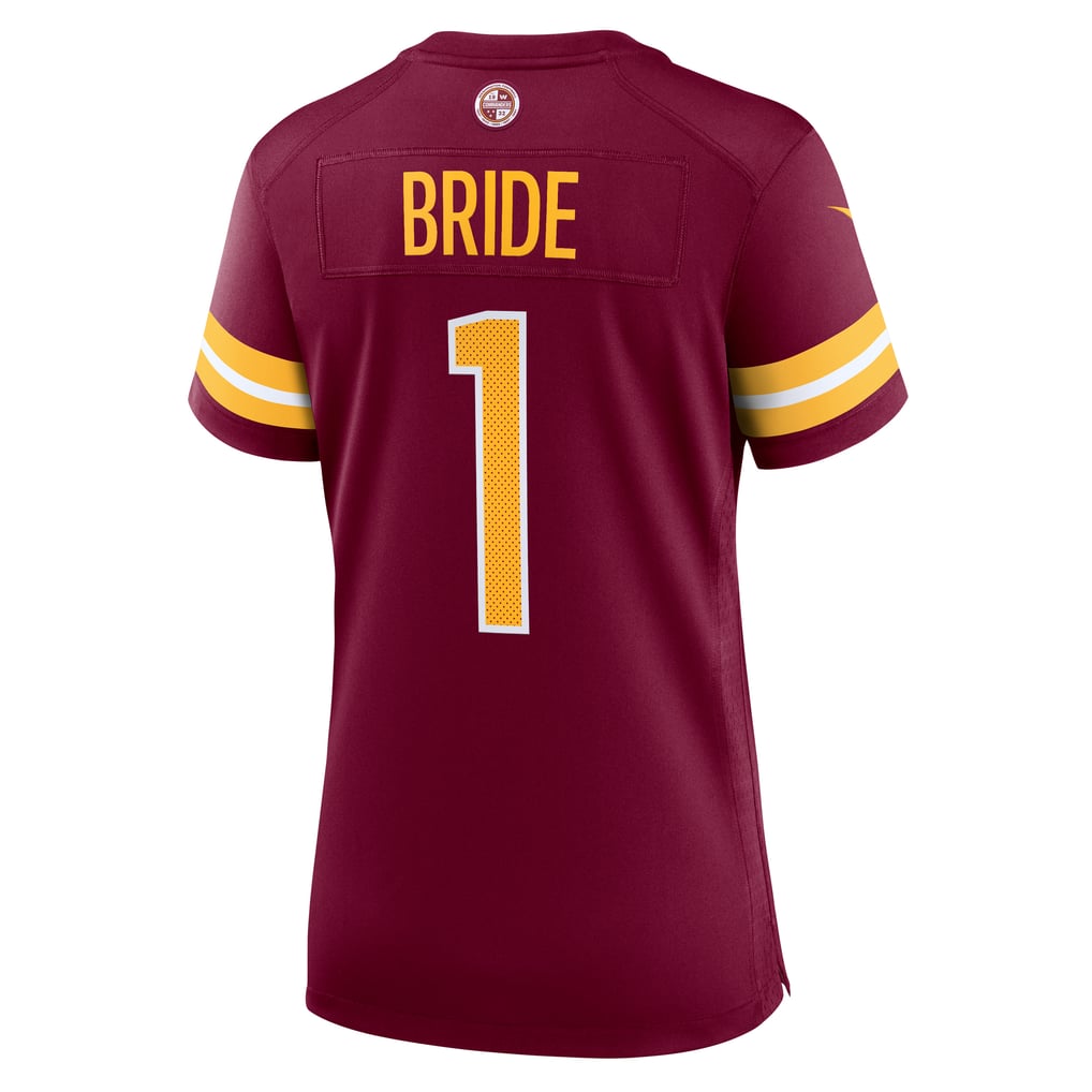 Women's Washington Commanders Number 1 Bride Nike Burgundy Game Jersey - Image 4