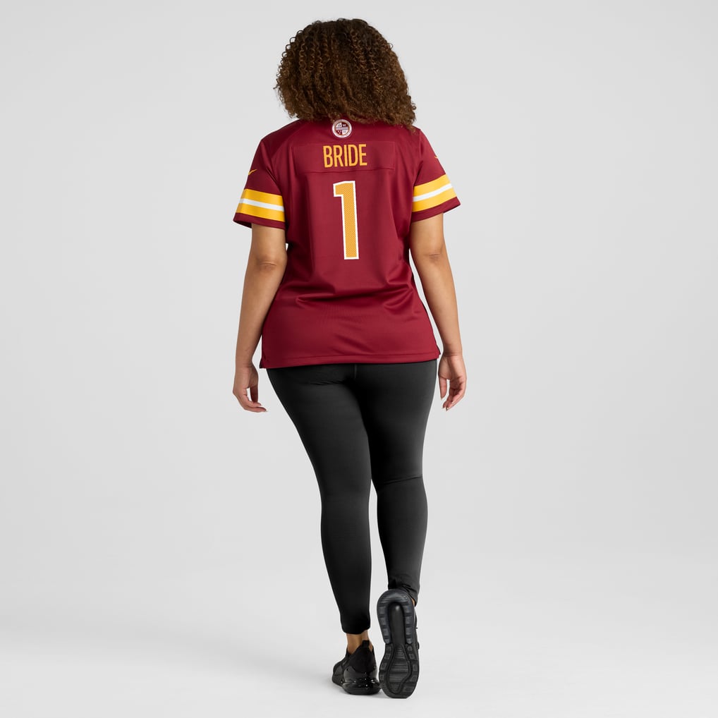 Women's Washington Commanders Number 1 Bride Nike Burgundy Game Jersey - Image 8