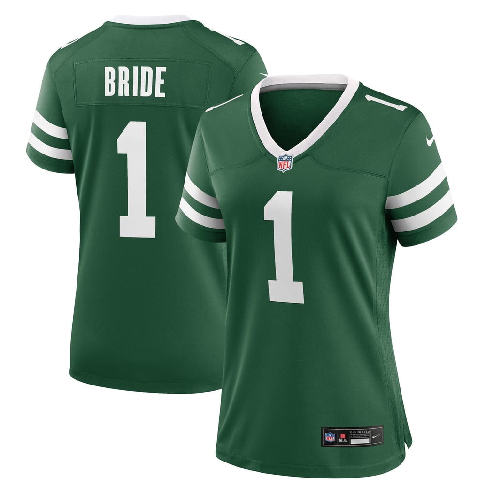 Women's New York Jets Number 1 Bride Nike Legacy Green Game Jersey - Image 2