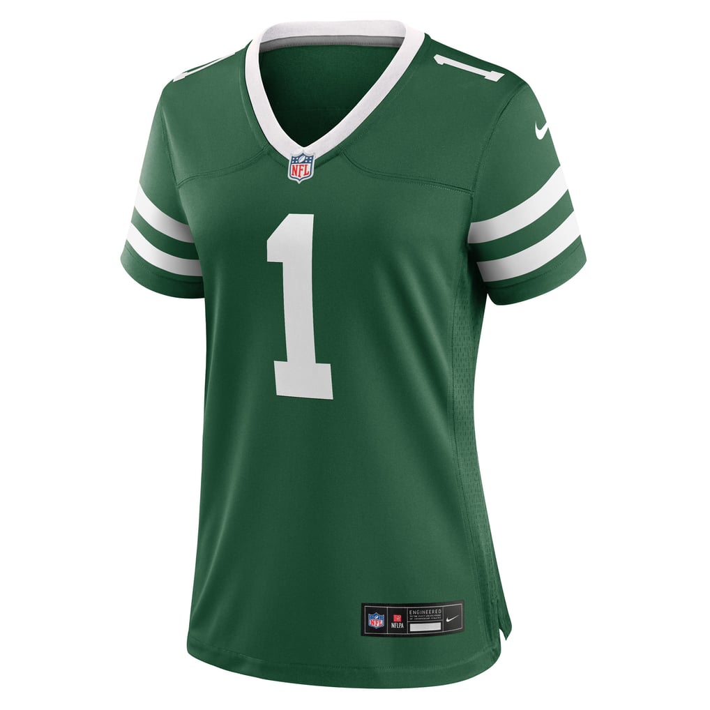 Women's New York Jets Number 1 Bride Nike Legacy Green Game Jersey - Image 3