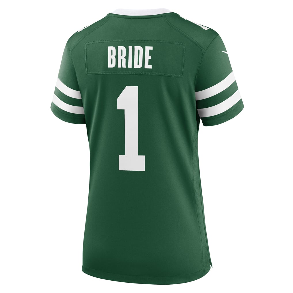 Women's New York Jets Number 1 Bride Nike Legacy Green Game Jersey - Image 4