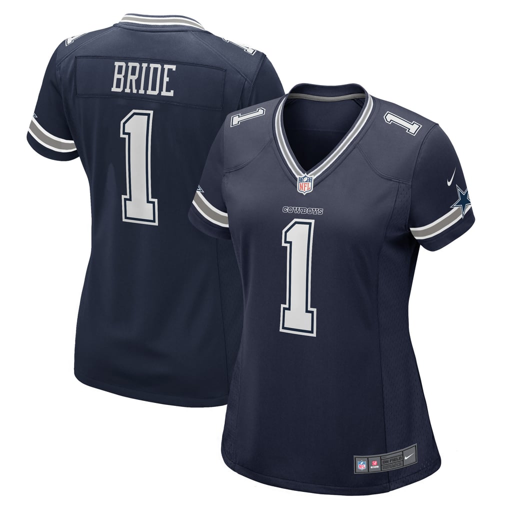 Women's Dallas Cowboys Number 1 Bride Nike Navy Game Jersey - Image 2