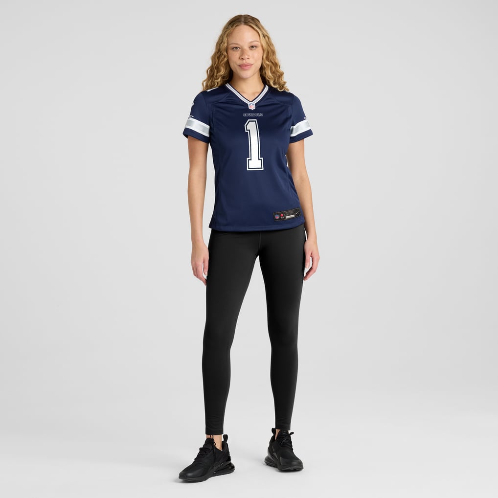 Women's Dallas Cowboys Number 1 Bride Nike Navy Game Jersey - Image 5