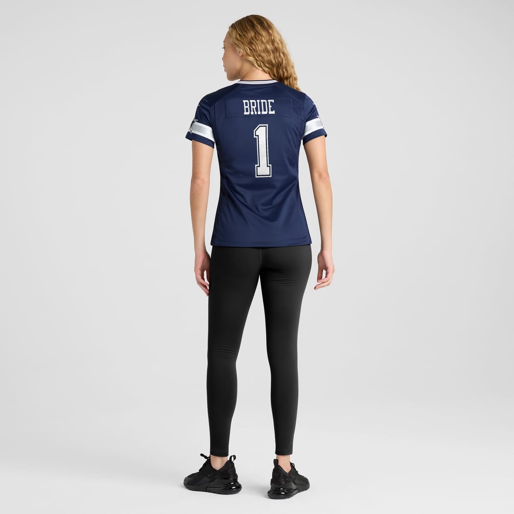 Women's Dallas Cowboys Number 1 Bride Nike Navy Game Jersey - Image 6