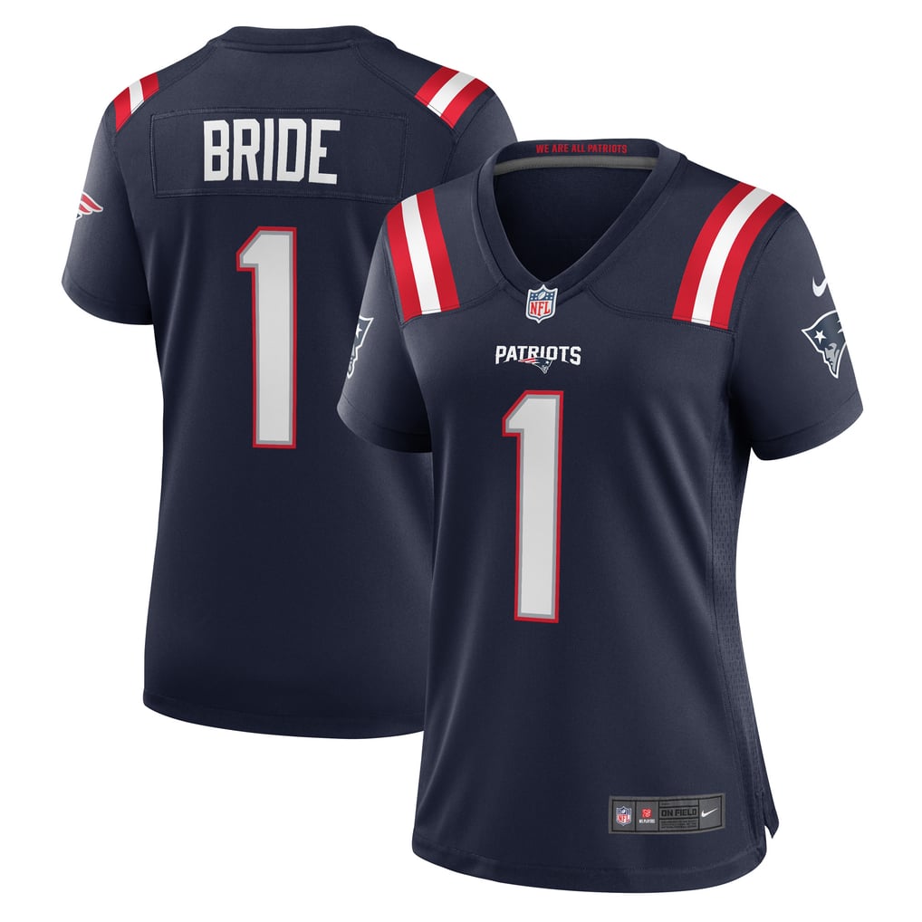 Women's New England Patriots Number 1 Bride Nike Navy Game Jersey - Image 2