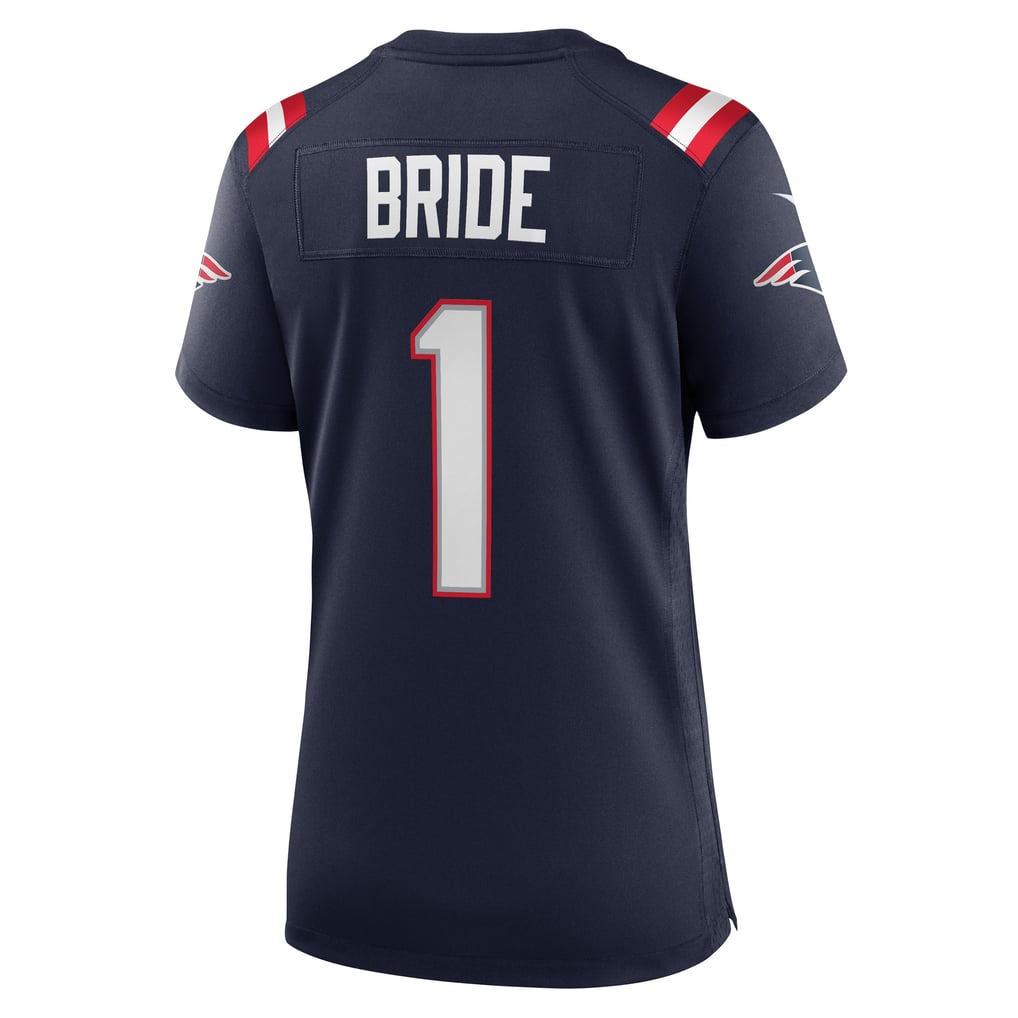 Women's New England Patriots Number 1 Bride Nike Navy Game Jersey - Image 4