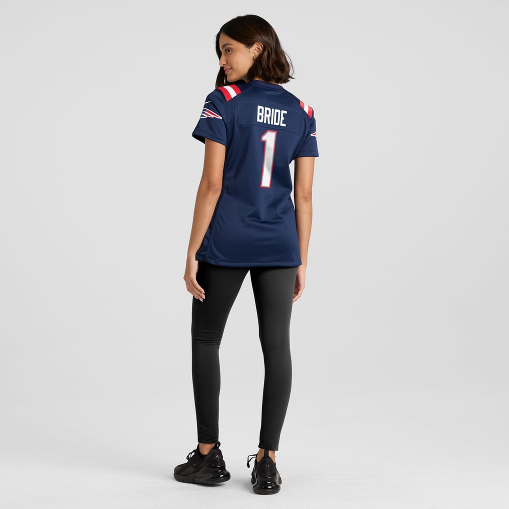 Women's New England Patriots Number 1 Bride Nike Navy Game Jersey - Image 6