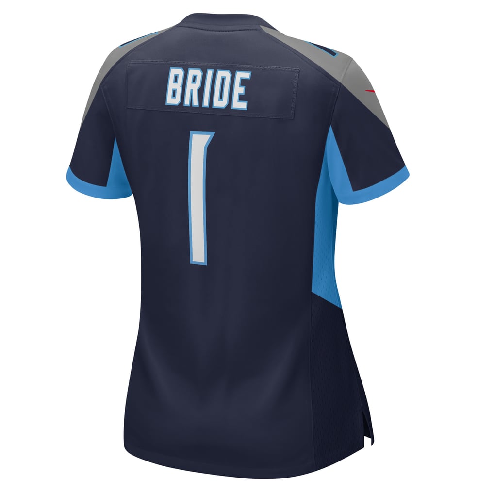 Women's Tennessee Titans Number 1 Bride Nike Navy Game Jersey - Image 4