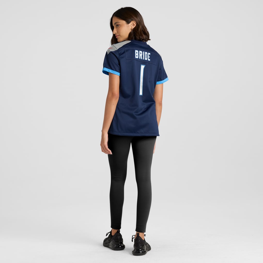 Women's Tennessee Titans Number 1 Bride Nike Navy Game Jersey - Image 6