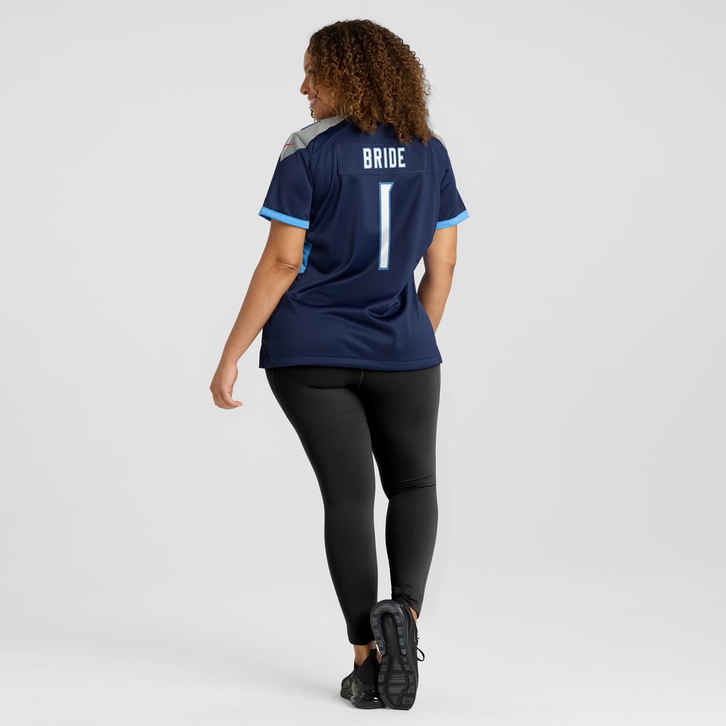 Women's Tennessee Titans Number 1 Bride Nike Navy Game Jersey - Image 8
