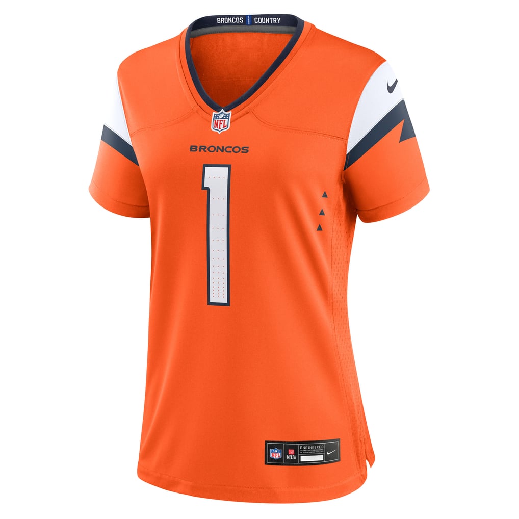 Women's Denver Broncos Number 1 Bride Nike Orange Game Jersey - Image 3